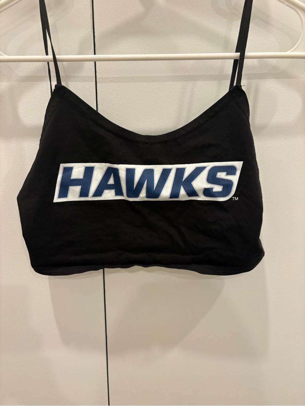 Monmouth University HAWKS Black Cropped Tank Top